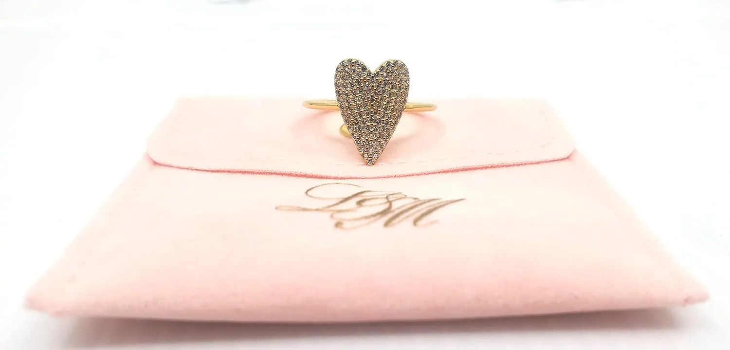 L & M Accessorize - 925 Sterling Silver 18K Yellow and White Gold Plated Heart Ring