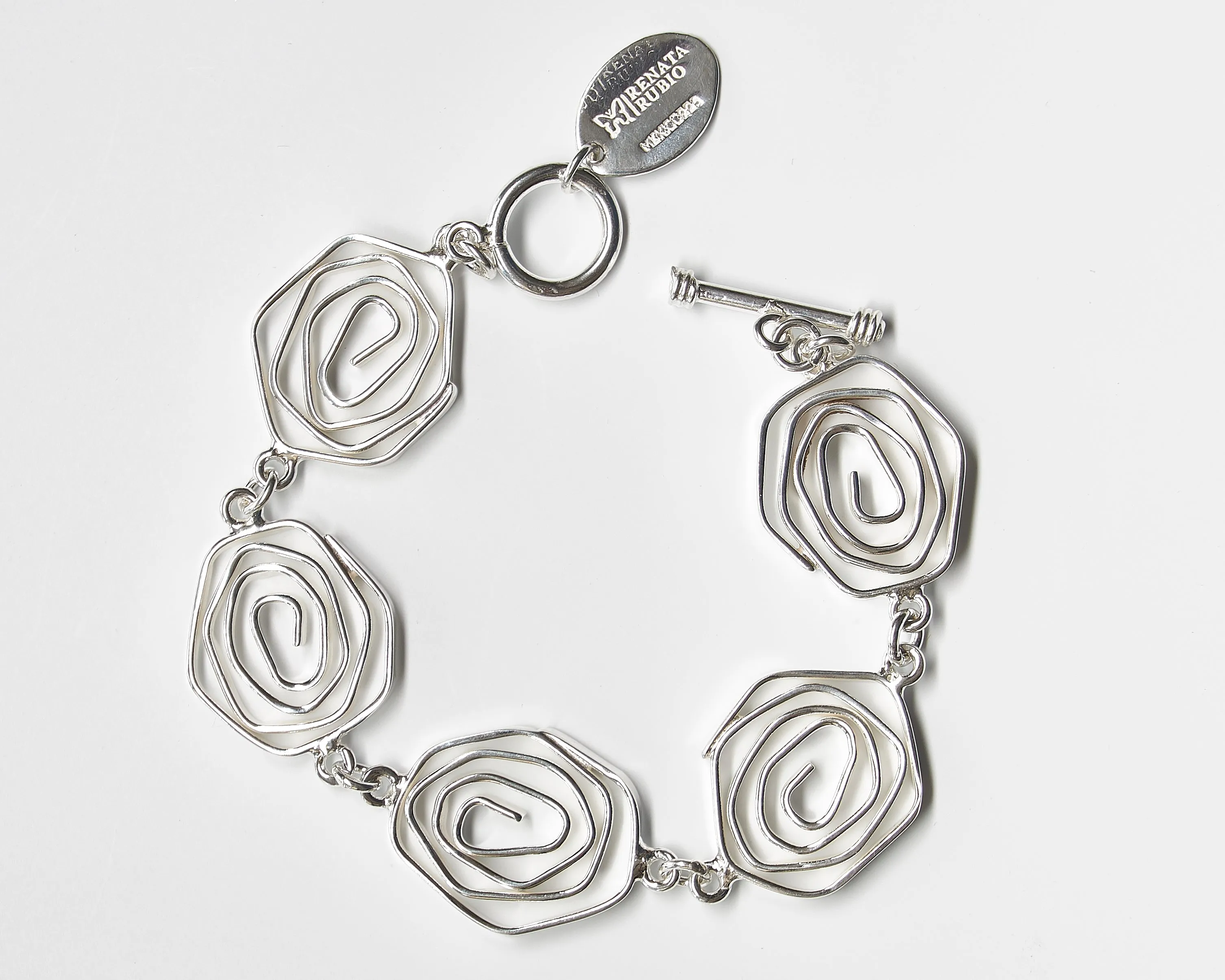 Labyrinth Set of Sterling Silver Necklace, Bracelet and Earrings