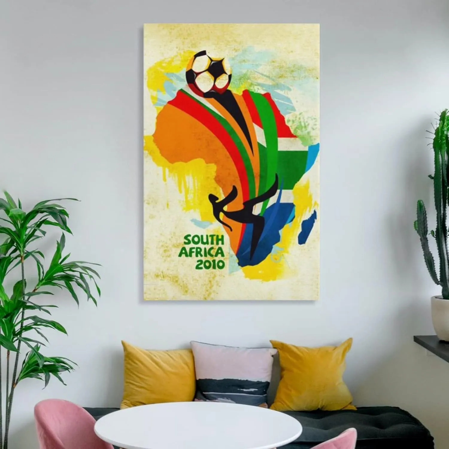 LANGYUN Football South Africa 2010 World Cup Promotional Poster Retro Canvas Art Poster And Wall Art Picture Print Modern Family Bedroom Decor Posters 12x18inch(30x45cm)