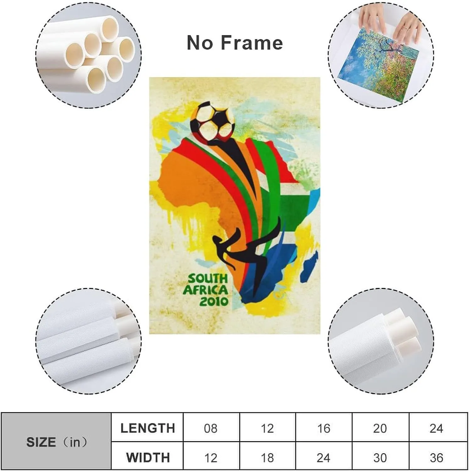 LANGYUN Football South Africa 2010 World Cup Promotional Poster Retro Canvas Art Poster And Wall Art Picture Print Modern Family Bedroom Decor Posters 12x18inch(30x45cm)