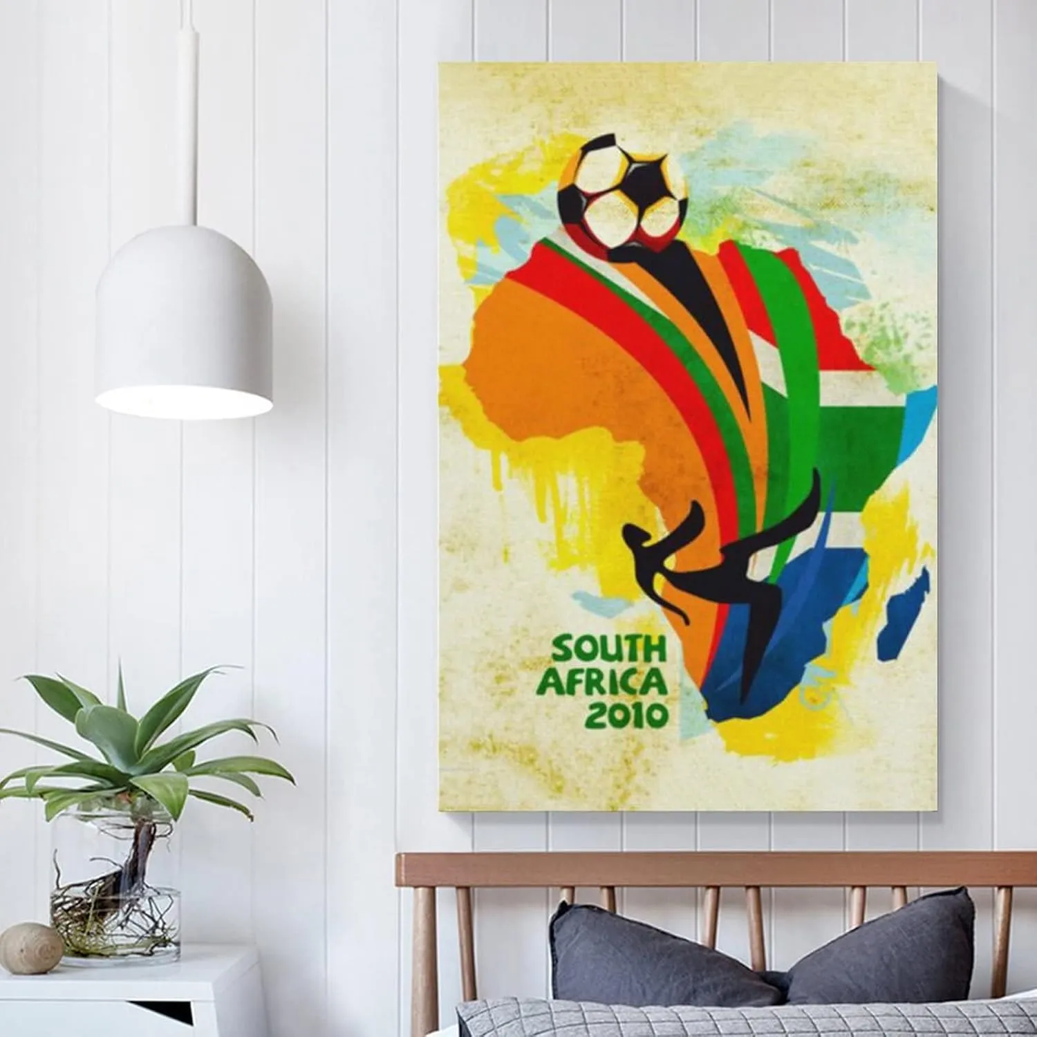 LANGYUN Football South Africa 2010 World Cup Promotional Poster Retro Canvas Art Poster And Wall Art Picture Print Modern Family Bedroom Decor Posters 12x18inch(30x45cm)