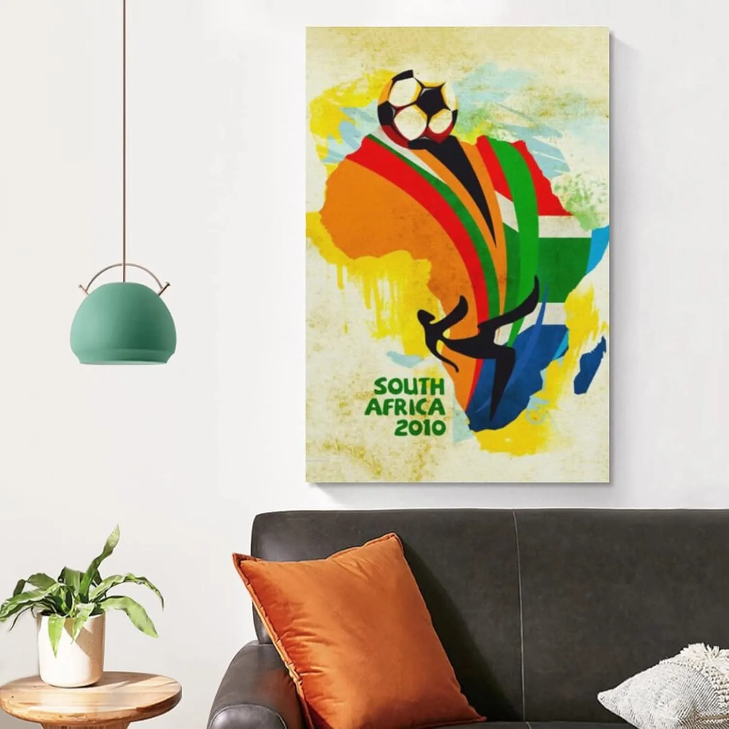 LANGYUN Football South Africa 2010 World Cup Promotional Poster Retro Canvas Art Poster And Wall Art Picture Print Modern Family Bedroom Decor Posters 12x18inch(30x45cm)