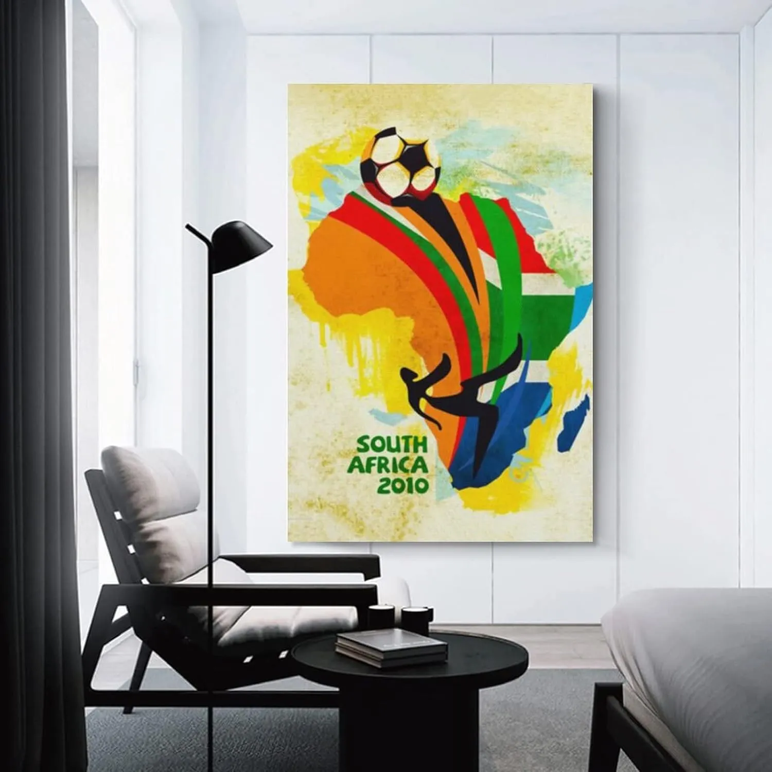 LANGYUN Football South Africa 2010 World Cup Promotional Poster Retro Canvas Art Poster And Wall Art Picture Print Modern Family Bedroom Decor Posters 12x18inch(30x45cm)