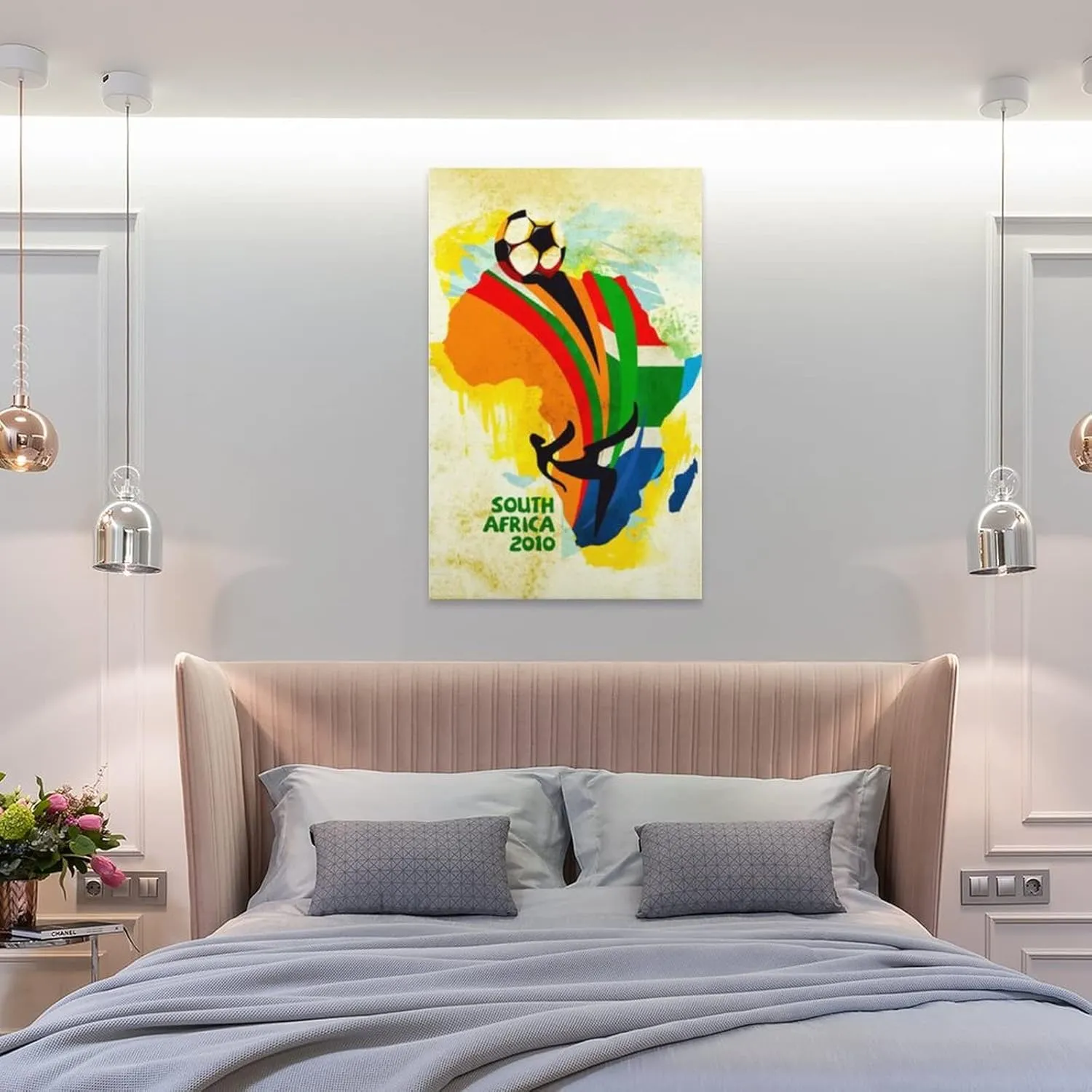 LANGYUN Football South Africa 2010 World Cup Promotional Poster Retro Canvas Art Poster And Wall Art Picture Print Modern Family Bedroom Decor Posters 12x18inch(30x45cm)