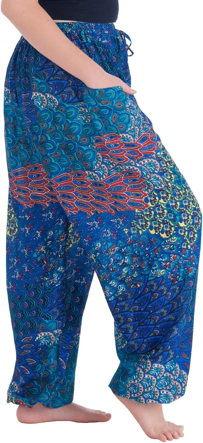 Lannaclothesdesign Harem Pants Hippie Boho Yoga Trousers Womens Flowy Clothing
