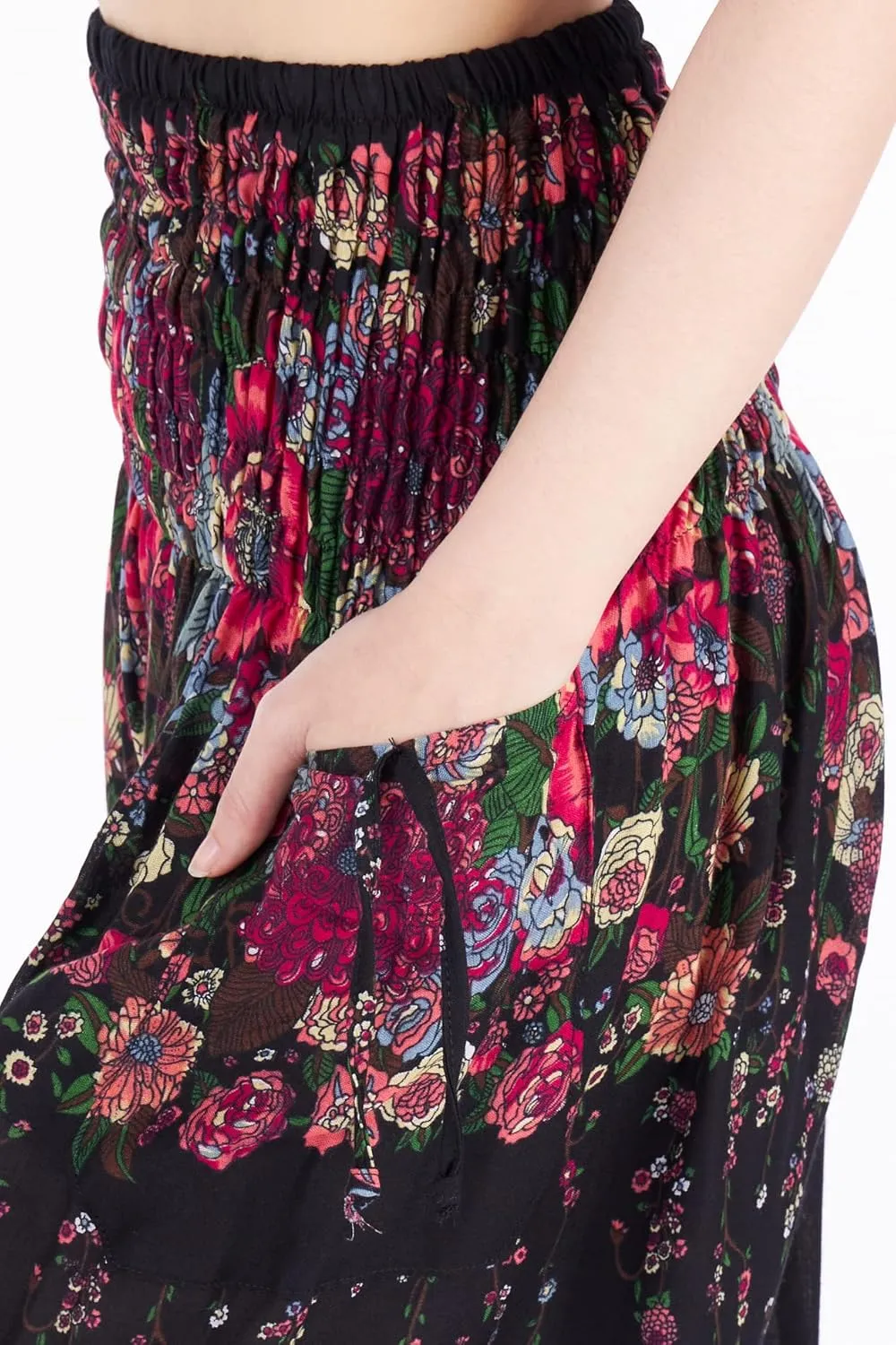 Lannaclothesdesign Harem Pants Women High Waist Bohemian Yoga Pants with Pockets - Boho Hippie Clothes
