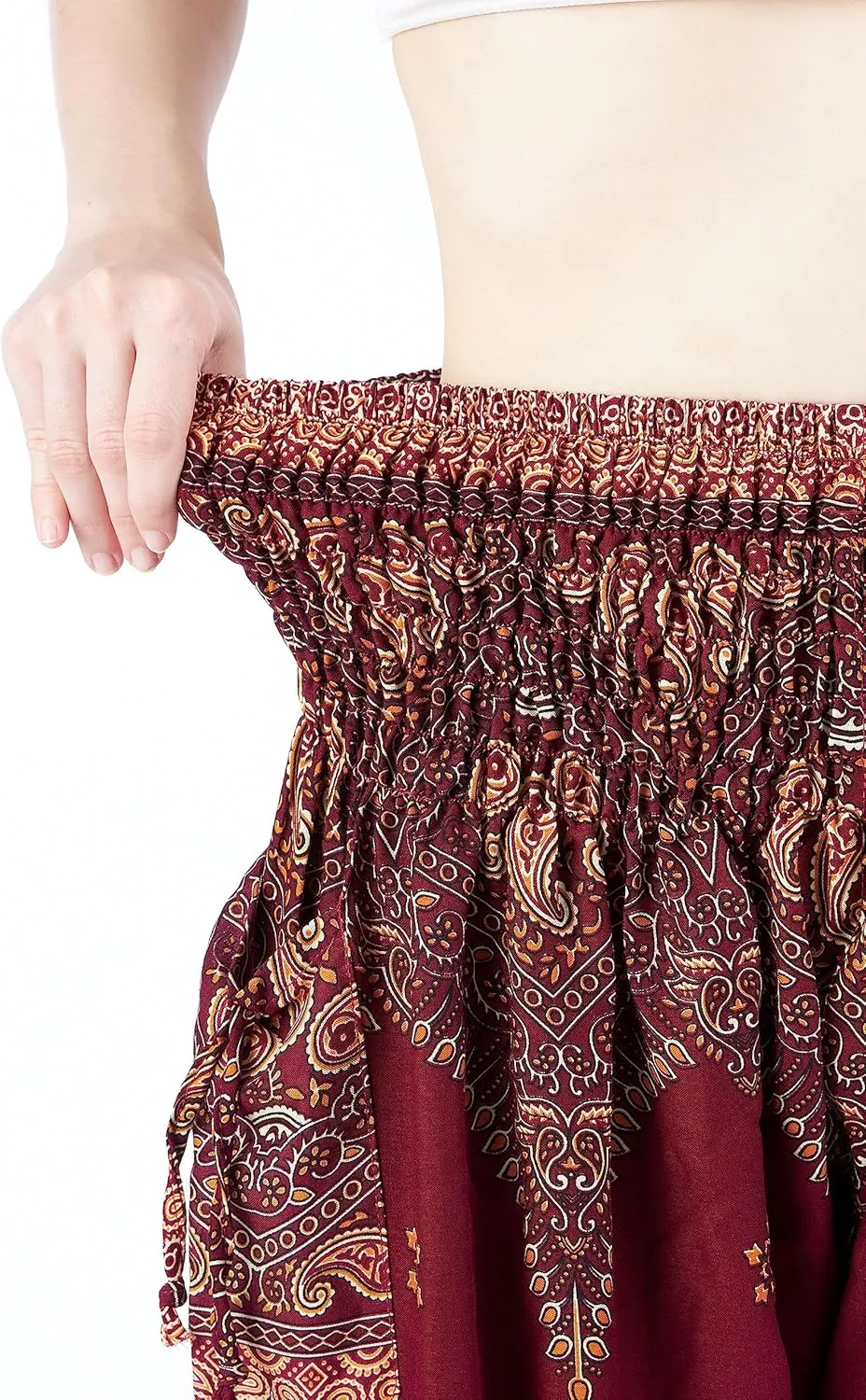 Lannaclothesdesign Harem Pants Women High Waist Bohemian Yoga Pants with Pockets - Boho Hippie Clothes