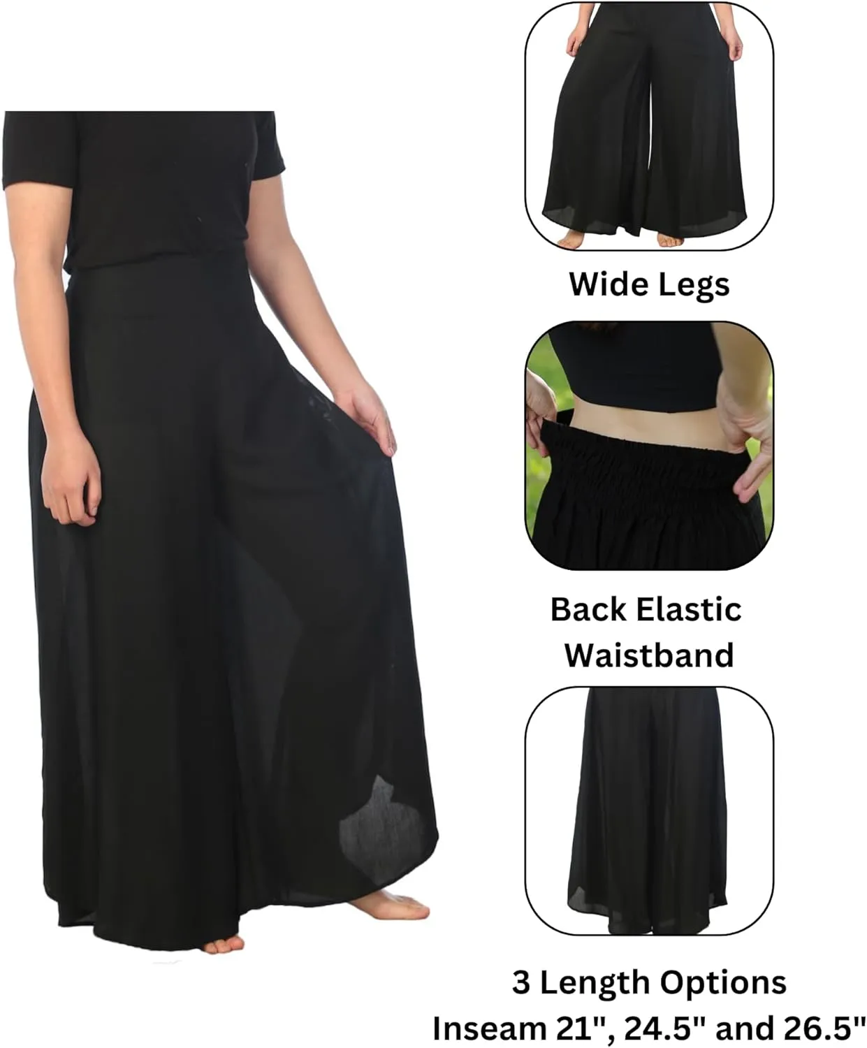 Lannaclothesdesign Palazzo Pants for Women Wide Leg Boho Harem Yoga Pants S M L XL Sizes