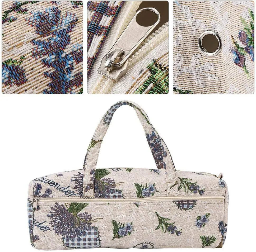 Large Fabric Knitting Needles Bag,Household Yarn Storage Tote Organizer Knitting Tools Storage Bag for Knitting Needles and Accessories()