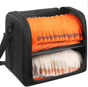 Large Hat Bag for Baseball Caps Black, Organizer Bag for Traveling and Moving, Portable 2 Layer Hat Storage Carrier Holds 20-24 Caps Oxford Fabric Deal for Travel, Moving and Home Storage