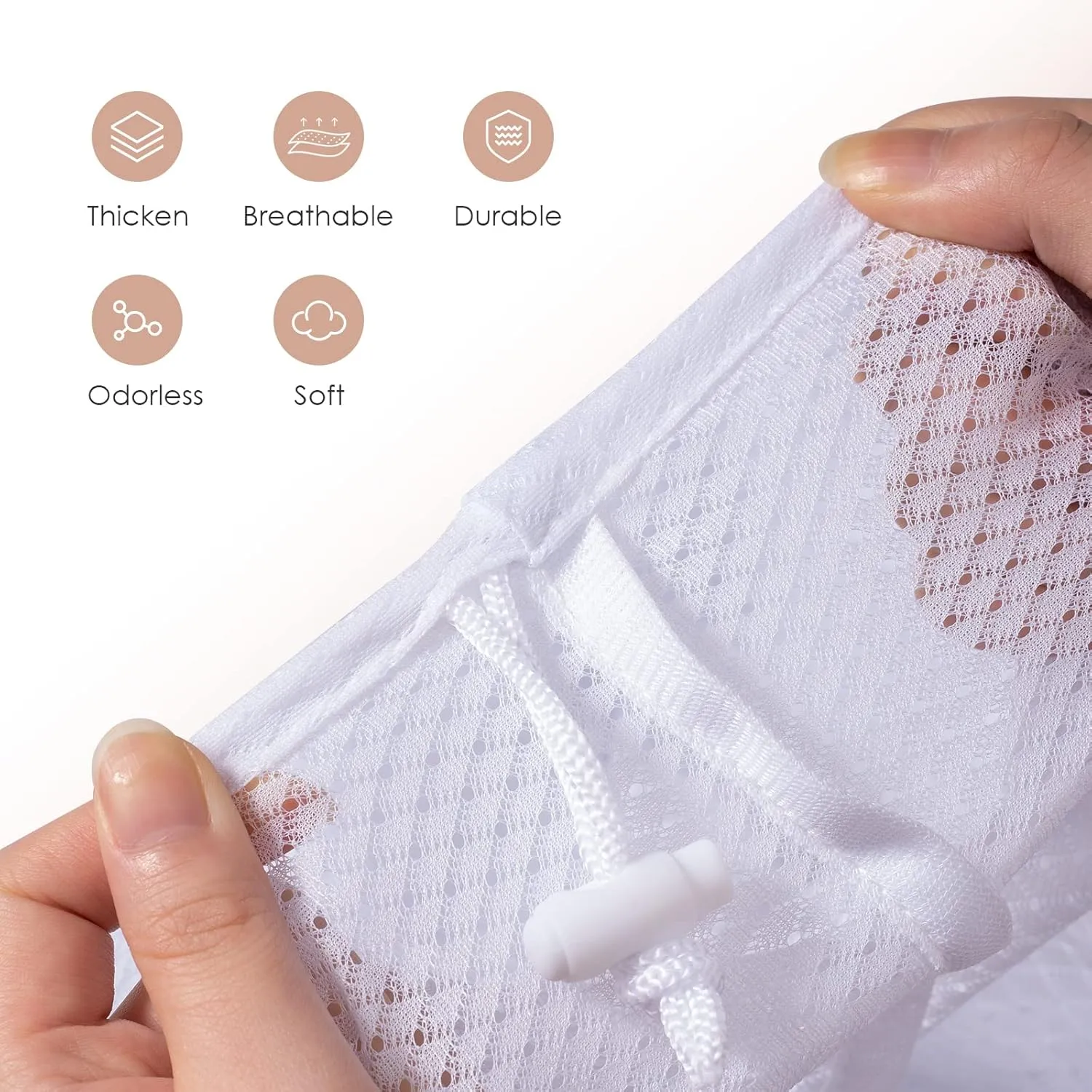 Large Mesh Laundry Bag, 24×36inch Heavy Duty Mesh Laundry Bags Drawstring Lockable, Laundry Hamper Liner, Machine Washable, for Travel,Storage, Sports Factories, Dorms, White 2pcs