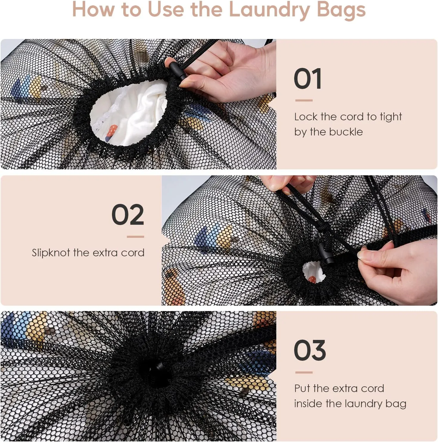 Large Mesh Laundry Bag, 27×36inch Heavy Duty Mesh Laundry Bags Drawstring Lockable, Laundry Hamper Liner, Machine Washable, for Travel,Storage, Sports Factories, Dorms, Black 4pcs