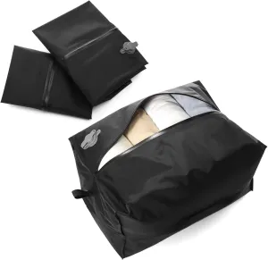 Large Travel Vacuum Bags for Luggage,Home Vacuum Storage Bags, Space Saver Seal Bag for Clothes（Black 1PC No Pump）24L