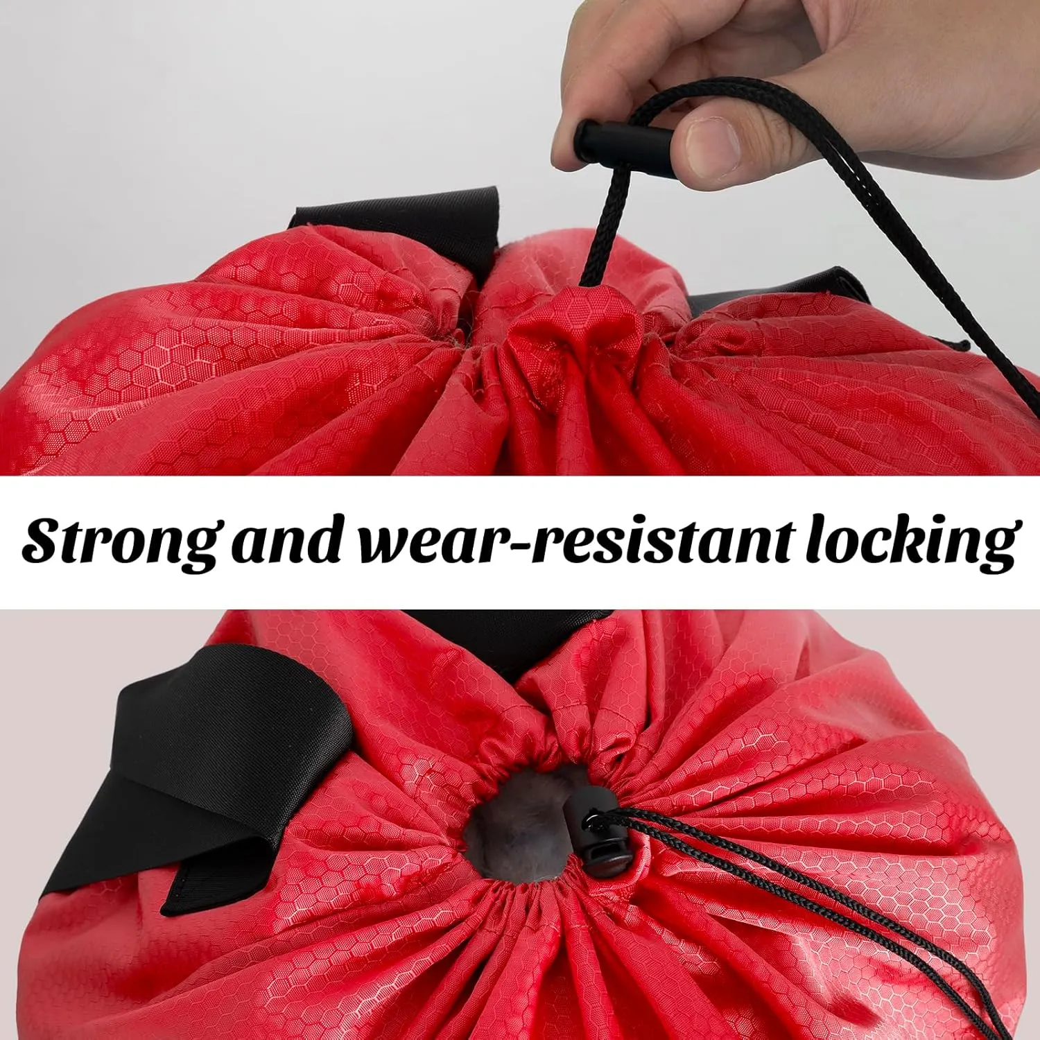Laundry Bag Backpack Large Travel Laundry Bag with Mesh Pocket & Adjustable Shoulder Straps Portable Backpack Laundry Bag for College Dorm, Apartment, Red