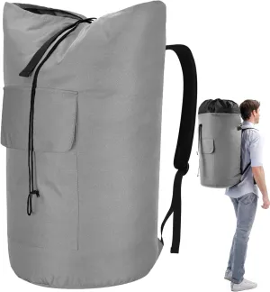 Laundry Bag Extra Large Heavy Duty, 115L Laundry Bag with Padded Shoulder Strap, Dorm Room Essential for Guys, Pale Gray Laundry Bags for College, XL Laundromat Bag, Laundry Duffle Bag for Camp