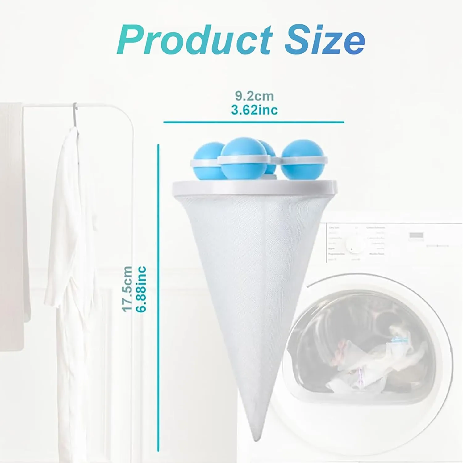 Laundry Hair Catcher, 2025 New Floating Hair Filtering Mesh Removal Pet Hair Remover for Laundry Reusable Washer Hair Catcher Hair Filter Bag Lint Catcher for Washing Machine (Blue, 3pcs)