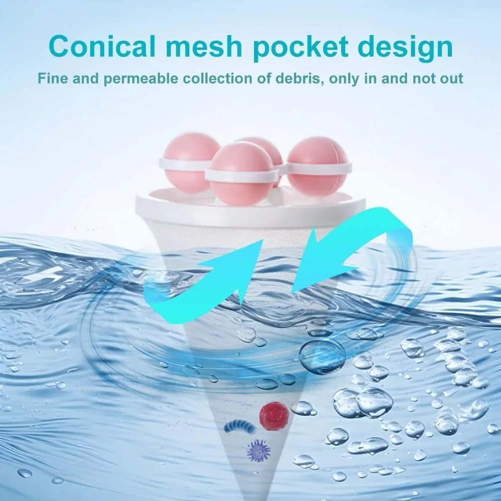 Laundry Hair Catcher, 2025 New Floating Hair Filtering Mesh Removal Pet Hair Remover for Laundry Reusable Washer Hair Catcher Hair Filter Bag Lint Catcher for Washing Machine (Blue, 3pcs)