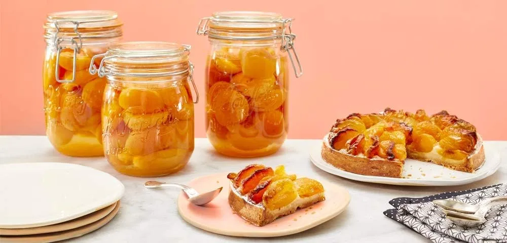 Le Parfait Super Jars, French Glass Canning Jars w/Round Body, Wide Mouth, Clear Glass (750mL/24oz, 4pk)