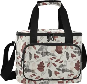 Leaf Beige Insulated Cooler Bag for Women Men Leakproof 24 Can Camping Car Coolers for Work Office Picnic