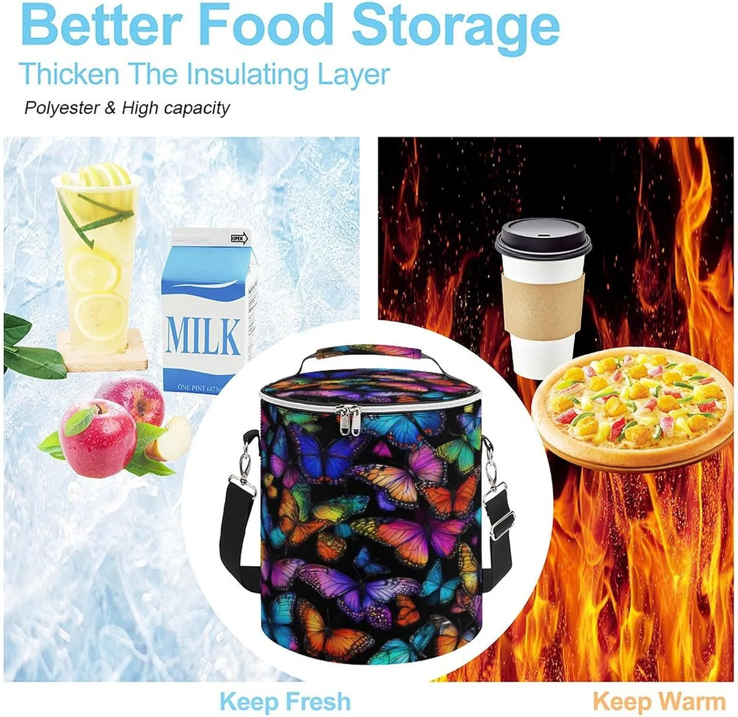 Leak Proof Cooler Backpack for Camping, Waterproof Insulated Cooler Bag with Zipper