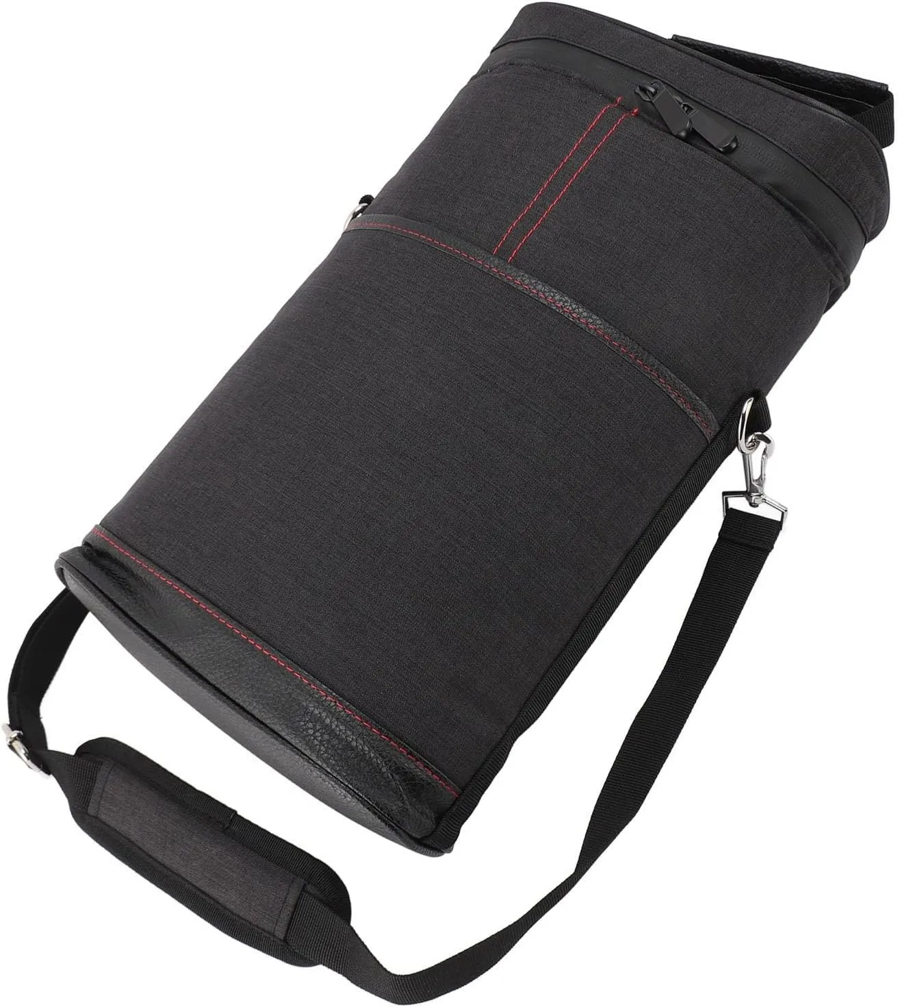 Leakproof Insulated Padded 2 Bottle Wine Cooler Bag with Handle and Adjustable Shoulder Strap for Travel Wine Tasting Parties Picnics Camping (Black)