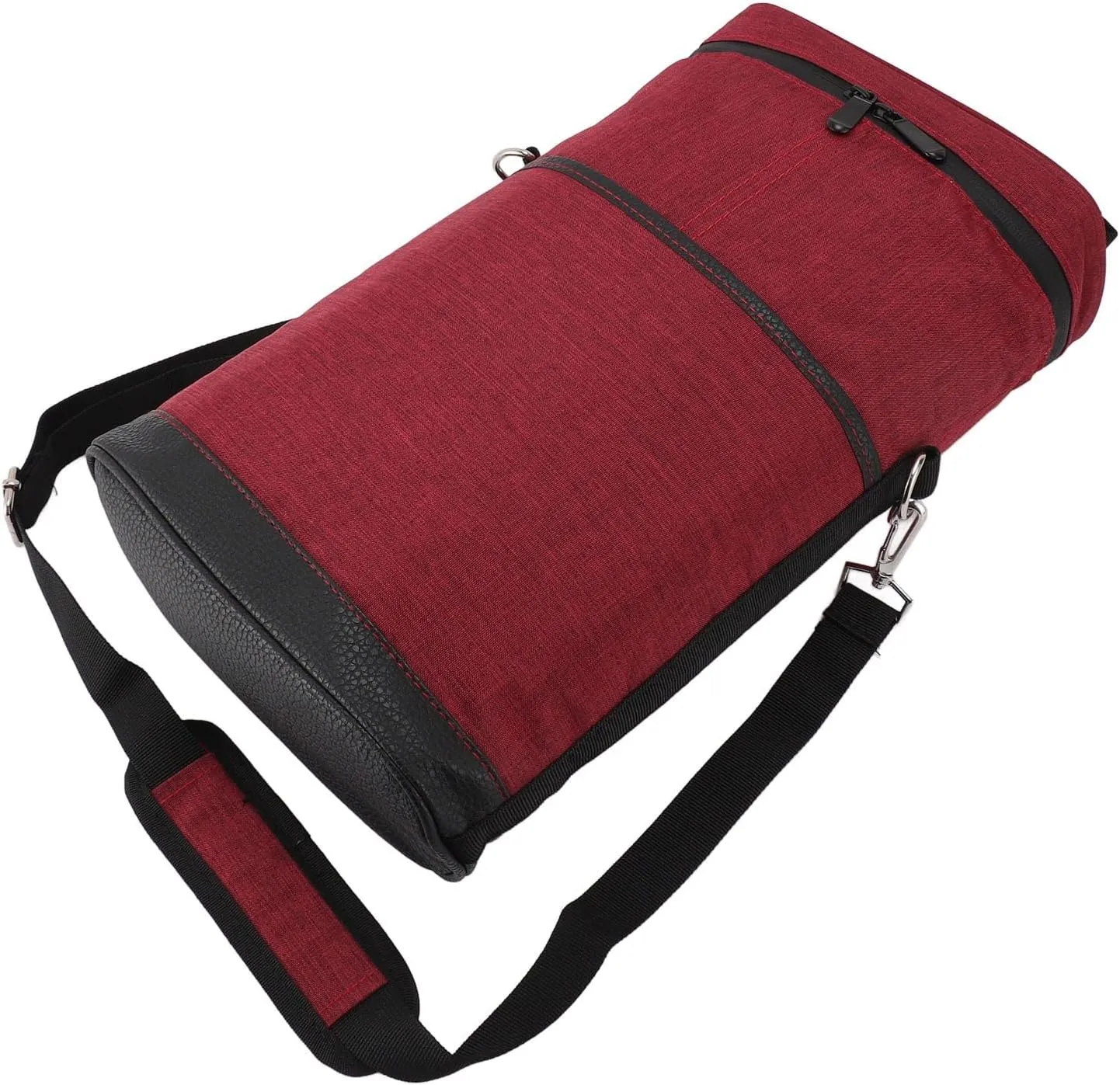 Leakproof Insulated Padded 2 Bottle Wine Cooler Bag with Handle and Adjustable Shoulder Strap for Travel Wine Tasting Parties Picnics Camping (Red)