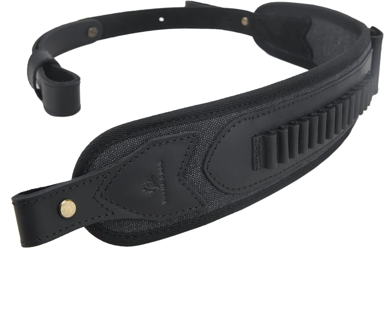 Leather Canvas Shell Holder Rifle Strap, Adjustable Gun Ammo Sling for .308 .45-70 .30-30 .357 .22LR 12GA