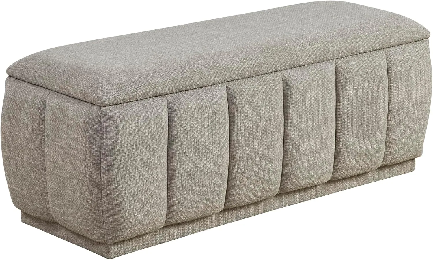 Lexicon Textured Fabric Storage Bench, Upholstered Rectangle Entryway Bench, Modern Storage Chest for Entryway/Living Room/Bedroom, Taupe
