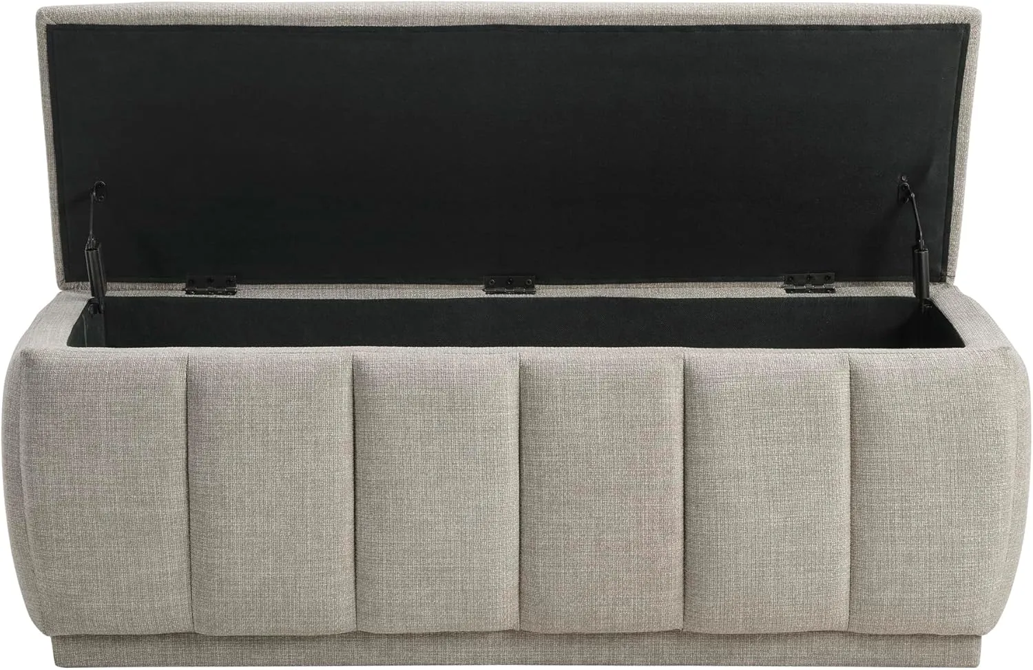Lexicon Textured Fabric Storage Bench, Upholstered Rectangle Entryway Bench, Modern Storage Chest for Entryway/Living Room/Bedroom, Taupe
