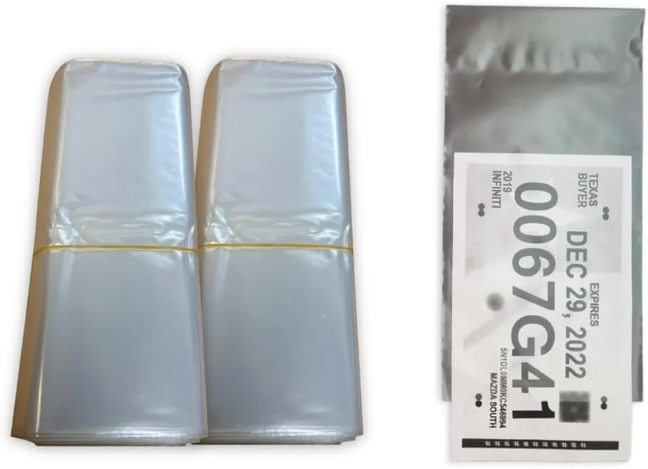 License Plate Temporary Tag Plastic Bags (200 per Pack) (Double Pack)