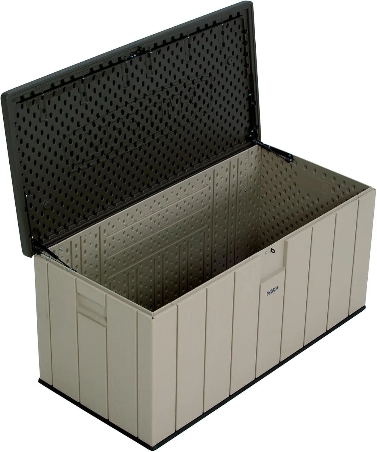 LIFETIME 60254 Heavy-Duty Outdoor Storage Deck Box, 150 Gallon, Desert Sand/Brown