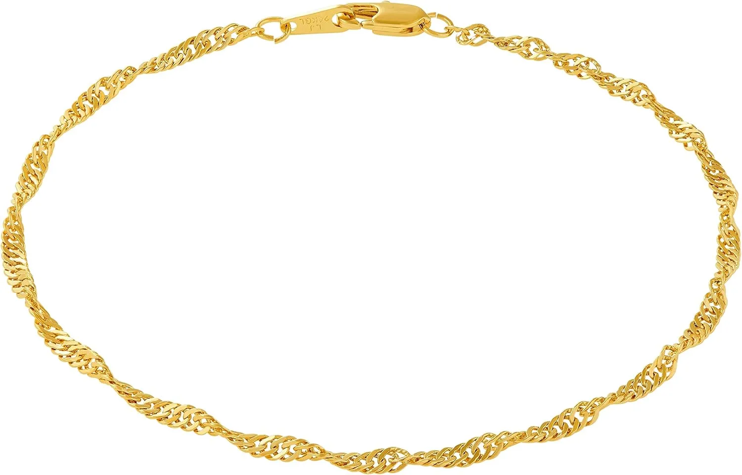 LIFETIME JEWELRY Womens Gold Anklet 24k Real Gold Plated 2mm Whisper Chain Ankle Bracelets