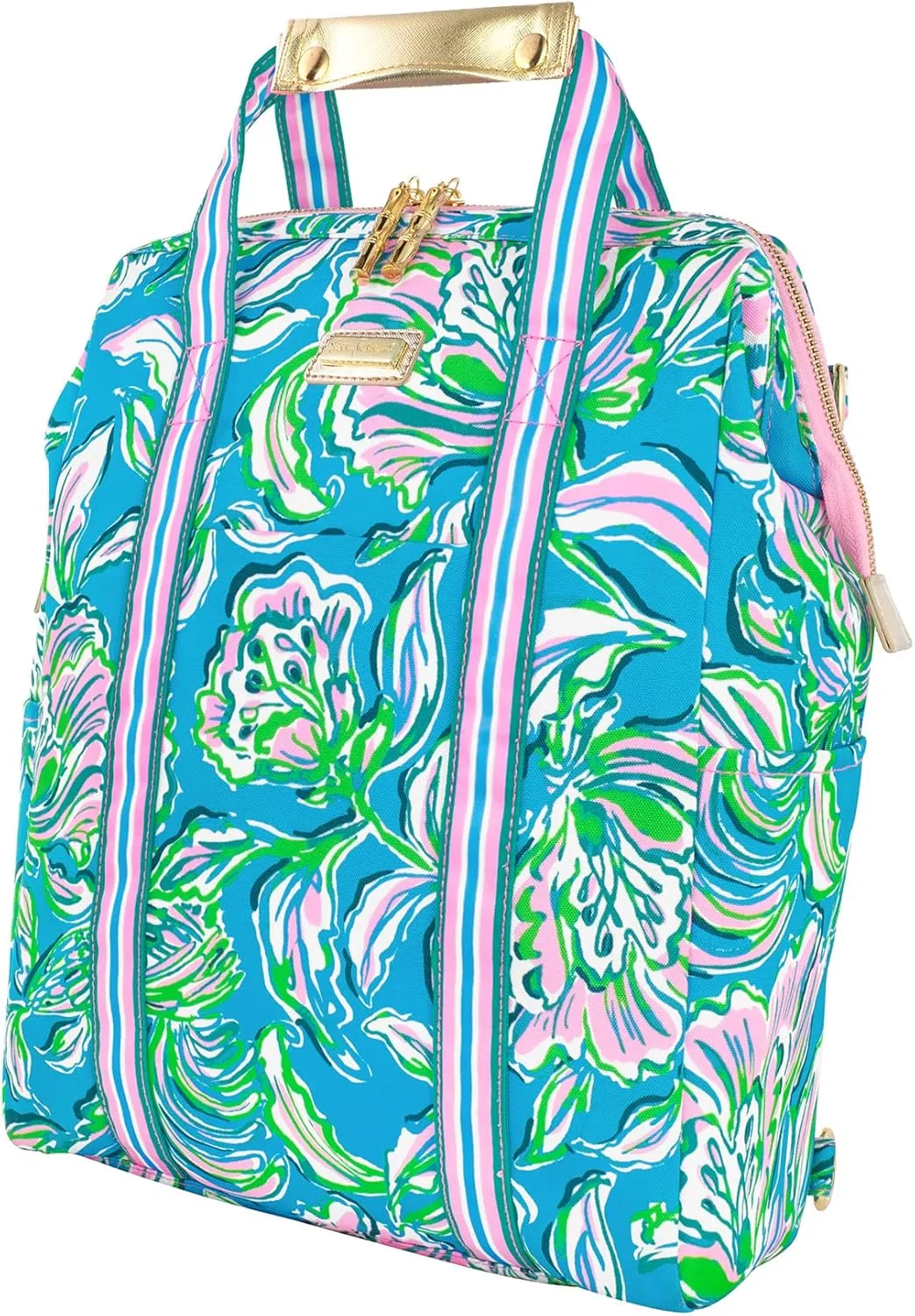 Lilly Pulitzer Insulted Backpack Cooler Large Capacity, Blue Portable Soft Cooler Bag for Picnics, Beach, Pool, Hiking, Chick Magnet
