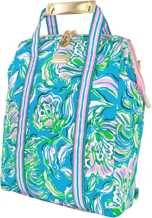 Lilly Pulitzer Insulted Backpack Cooler Large Capacity, Blue Portable Soft Cooler Bag for Picnics, Beach, Pool, Hiking, Chick Magnet