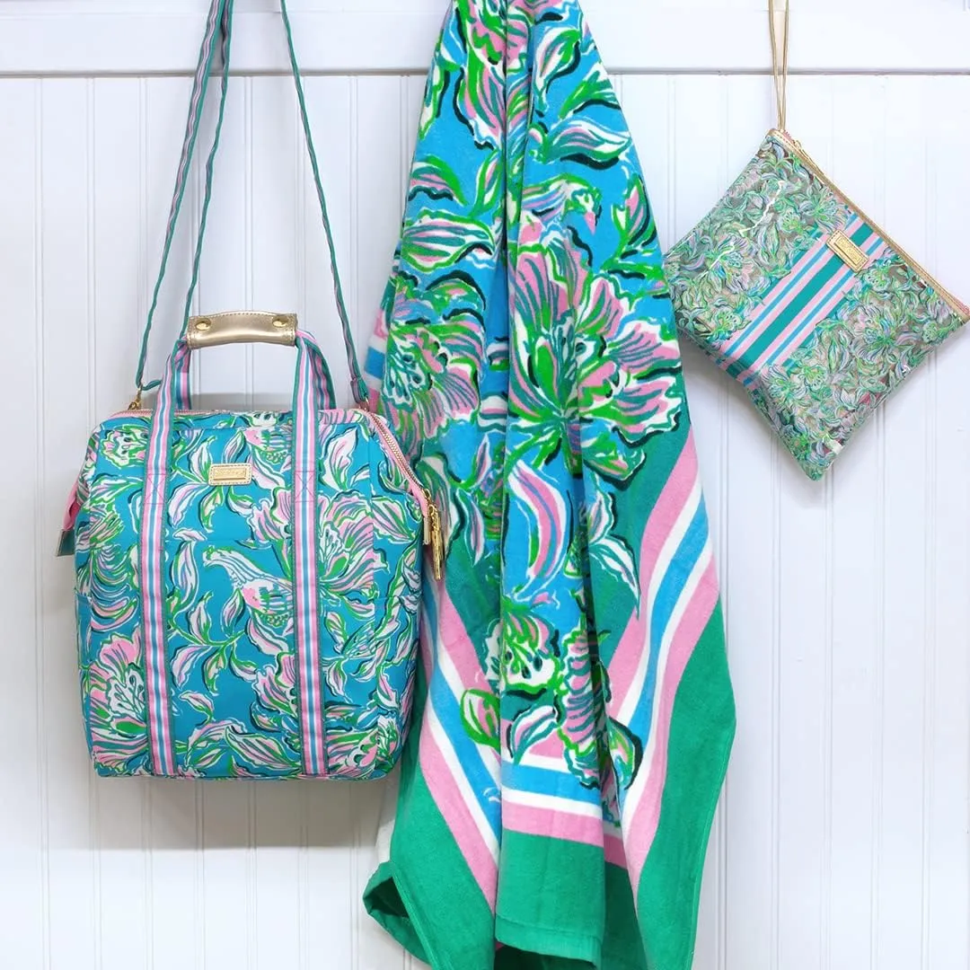 Lilly Pulitzer Insulted Backpack Cooler Large Capacity, Blue Portable Soft Cooler Bag for Picnics, Beach, Pool, Hiking, Chick Magnet