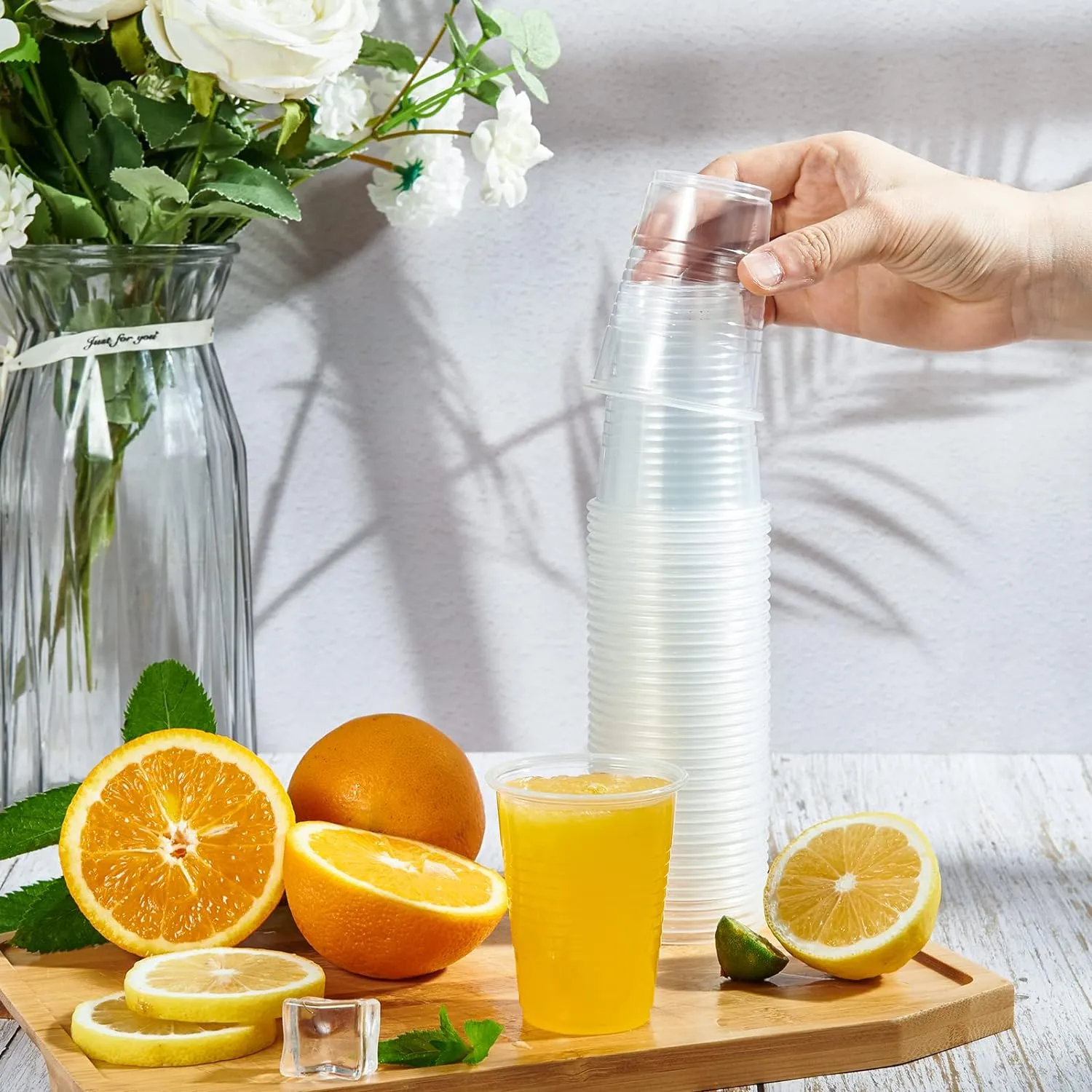 Lilymicky 500 Pack 5 oz Clear Plastic Cups, Small Disposable Drinking Cups, Clear Beverage Tumbler for Tasting, Drinking and Party