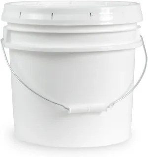 Living Whole Foods, 3.5 Gallon White Bucket & Lid - Set of 5 - Durable 90 Mil All Purpose Pail - Food Grade - Contains No BPA Plastic (3.5 Gal. w/Lids - 5pk)