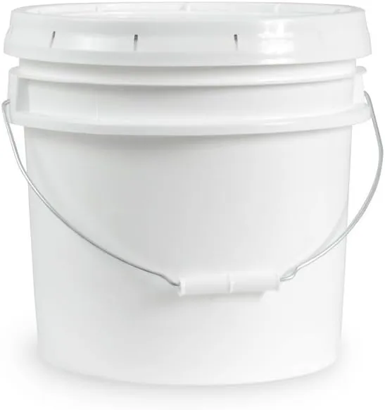 Living Whole Foods, 3.5 Gallon White Bucket & Lid - Set of 5 - Durable 90 Mil All Purpose Pail - Food Grade - Contains No BPA Plastic (3.5 Gal. w/Lids - 5pk)