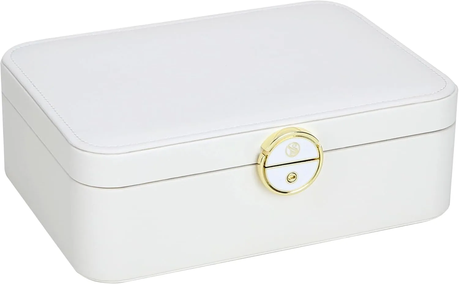 Lockable jewelry box, double-layer jewelry storage box, jewelry storage box, jewelry organizers and storage，large jewelry boxes, jewelry holder. (white)