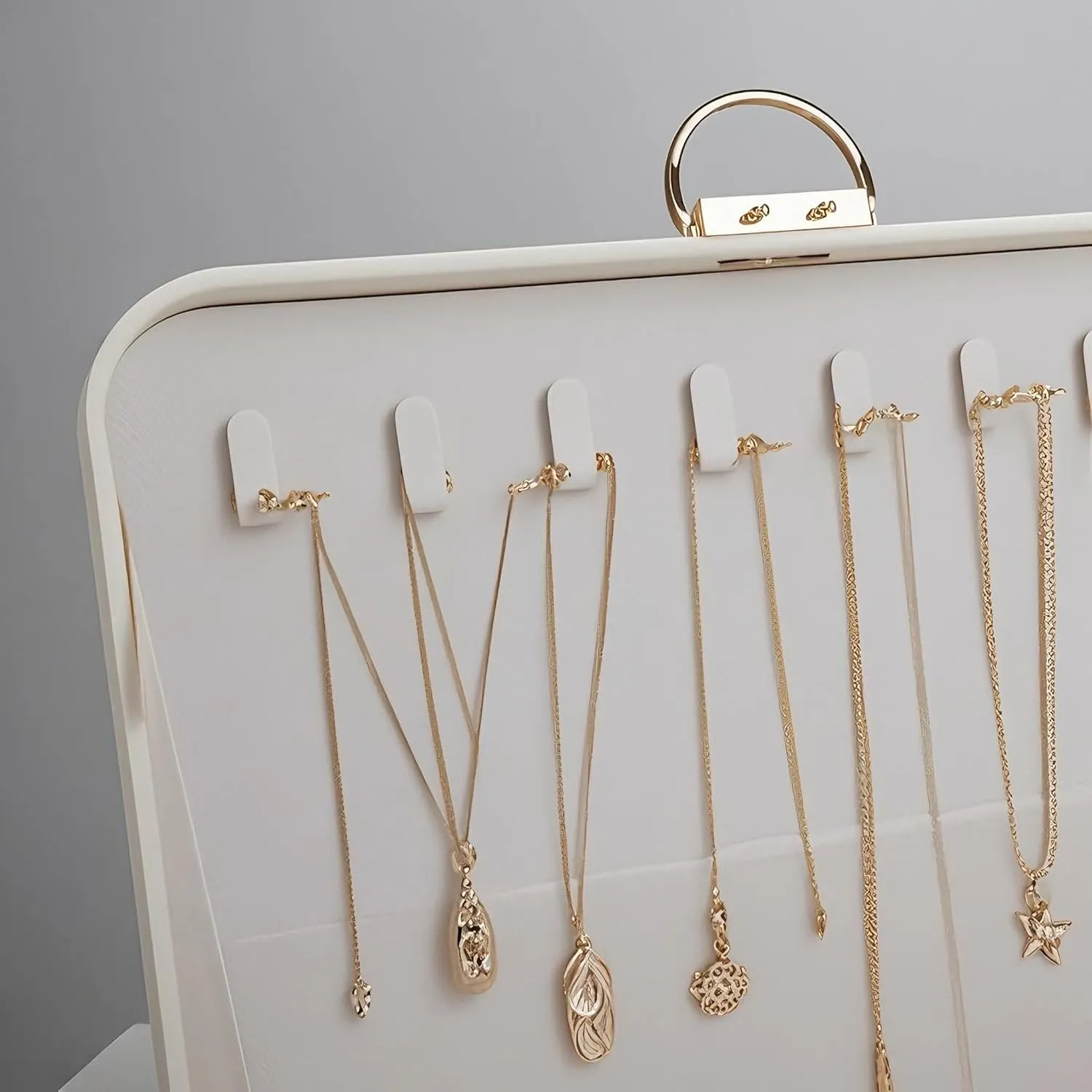 Lockable jewelry box, double-layer jewelry storage box, jewelry storage box, jewelry organizers and storage，large jewelry boxes, jewelry holder. (white)