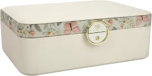 Lockable jewelry box, double-layer jewelry storage box,jewelry storage，Store large and small jewelry hair accessories, modern style. (Green and White)