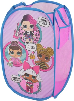 LOL Surprise Pop Up Hamper, Pink with Durable Carry Handles, 21"H x 13.5"W X 13.5"L