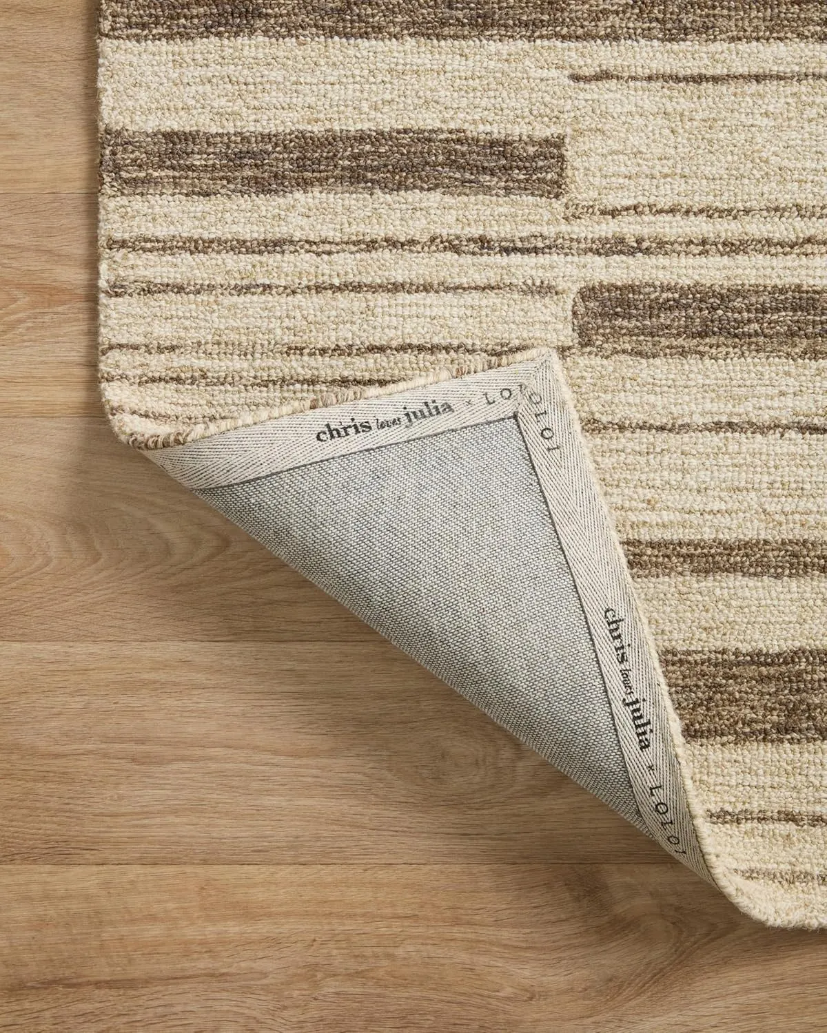 Loloi Chris Loves Julia x Polly Collection POL-04 Beige/Tobacco 2'-0" x 5'-0" Accent Rug