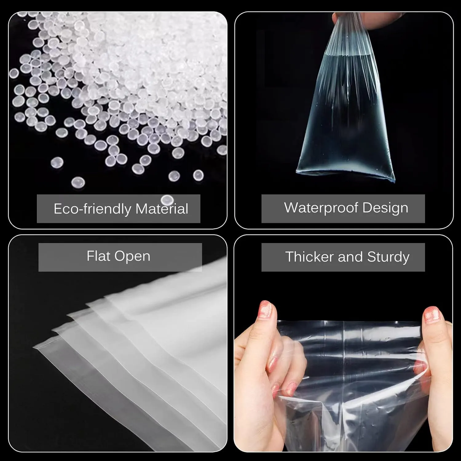Long Plastic sleeves 14x40 Inch 50 Pack Poster Poly Bags, 2 Mil Clear Flat Open Blueprint Storage Poster Tube for Large Narrow Items, Waterproof