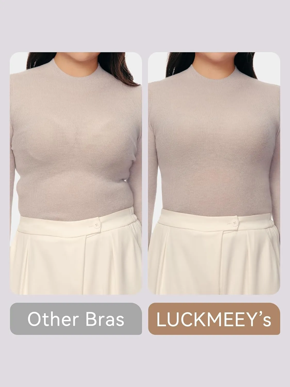 LUCKMEEY Bras for Women No Underwire Deep V Wireless Bra Push Up Seamless Bras Full Coverage Bralettes Everyday Bras