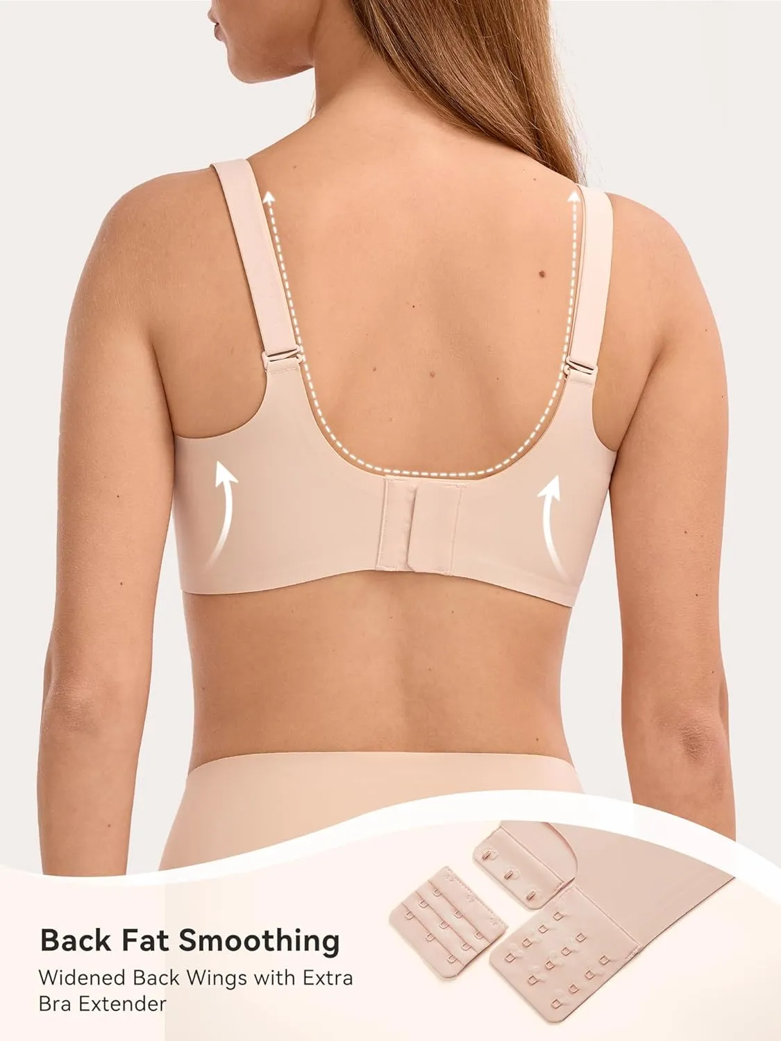 LUCKMEEY Bras for Women No Underwire Deep V Wireless Bra Push Up Seamless Bras Full Coverage Bralettes Everyday Bras