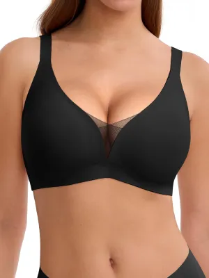 LUCKMEEY Bras for Women No Underwire Deep V Wireless Bra Push Up Seamless Bras Full Coverage Bralettes Everyday Bras