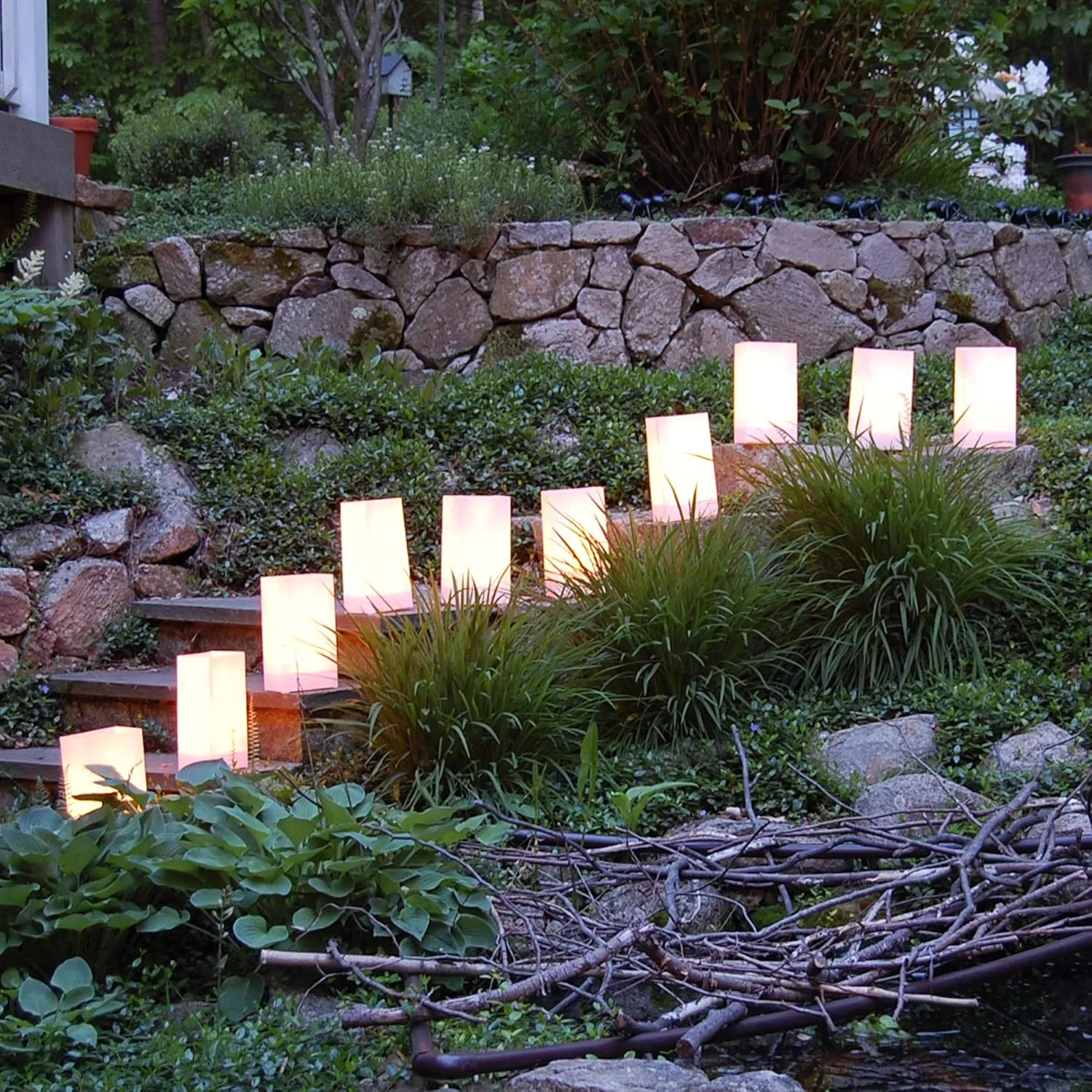 LumaBase 318100 Plastic Luminaria Lanterns, White, Pack of 100