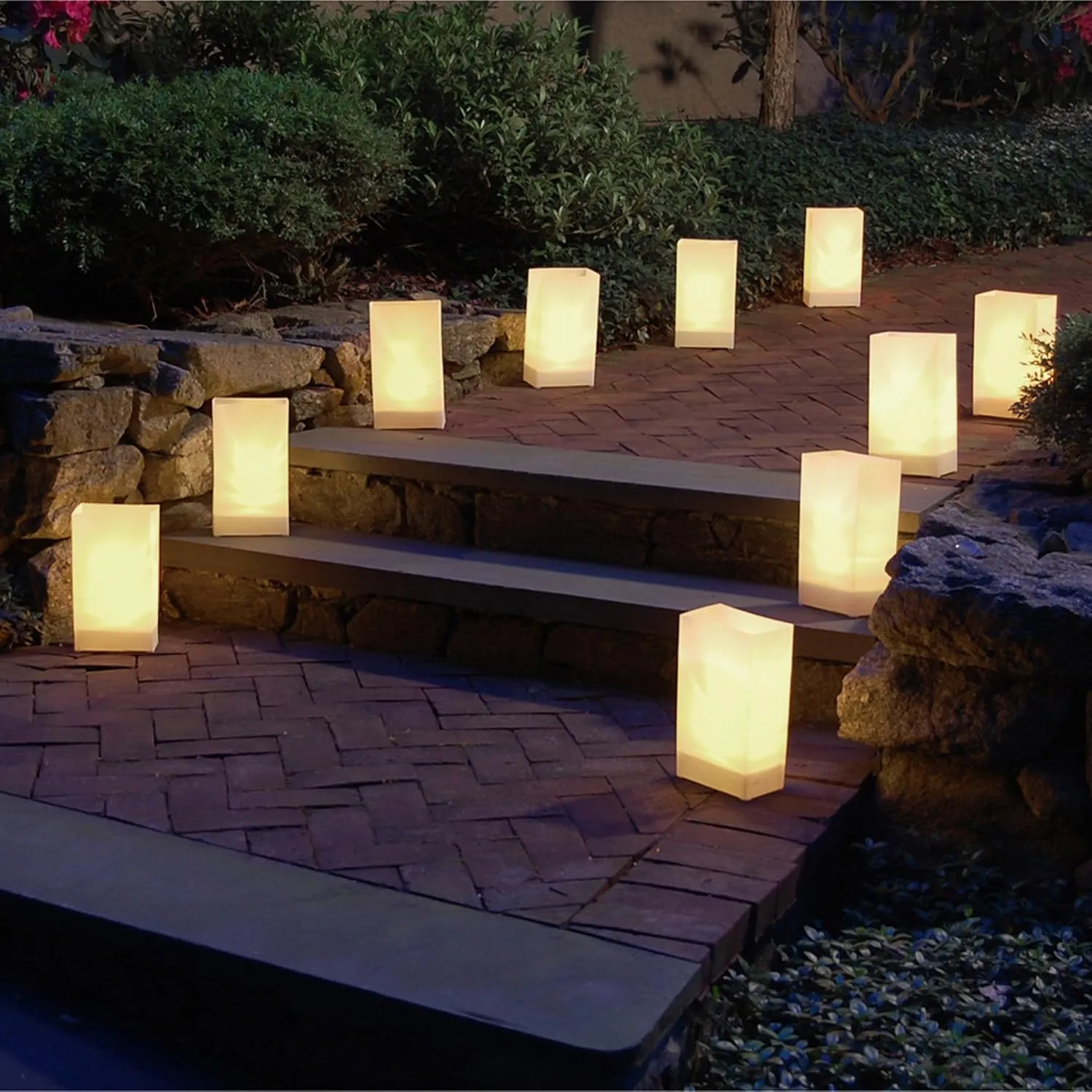 LumaBase 318100 Plastic Luminaria Lanterns, White, Pack of 100