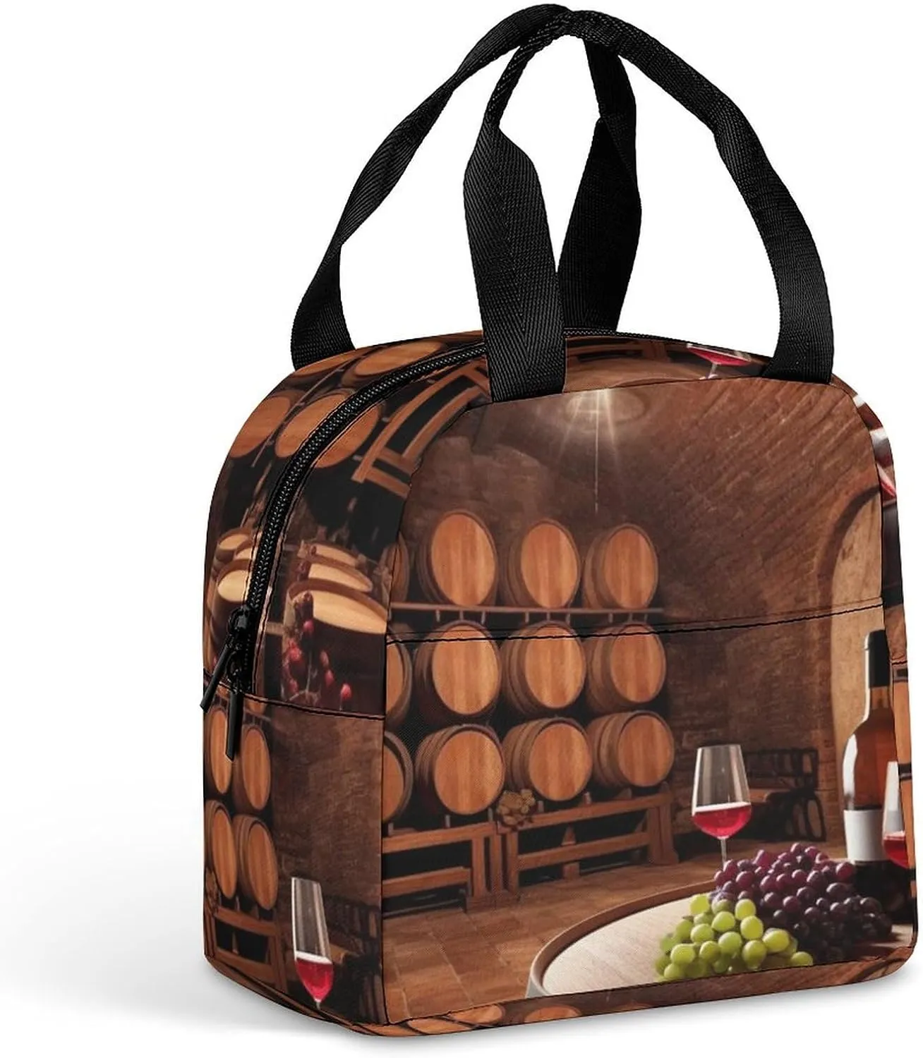Lunch Bag for Women Men Red Wine Cellar Lunch Box Lunch Tote Bag Small Leakproof Cooler for Work Picnic Travel